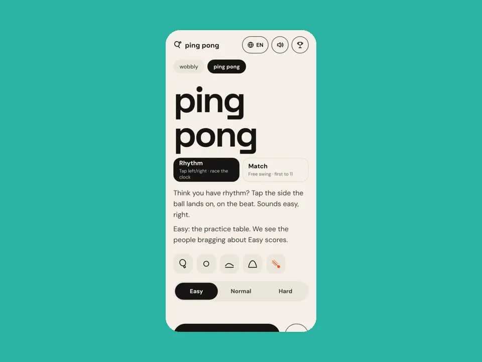 ping pong — how good is your timing?